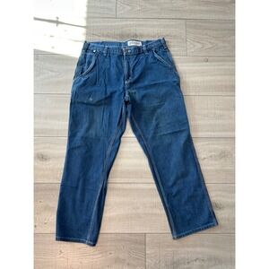 Carhartt FR Flame Resistant Carpenter Work Pants 38x32 Blue Utility